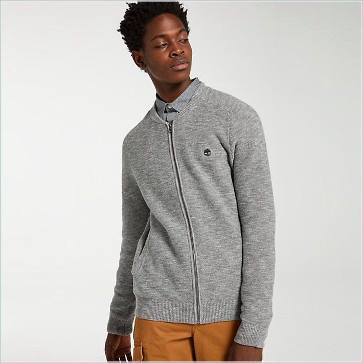  TIMBER Mens Slub Full-Zip Sweater