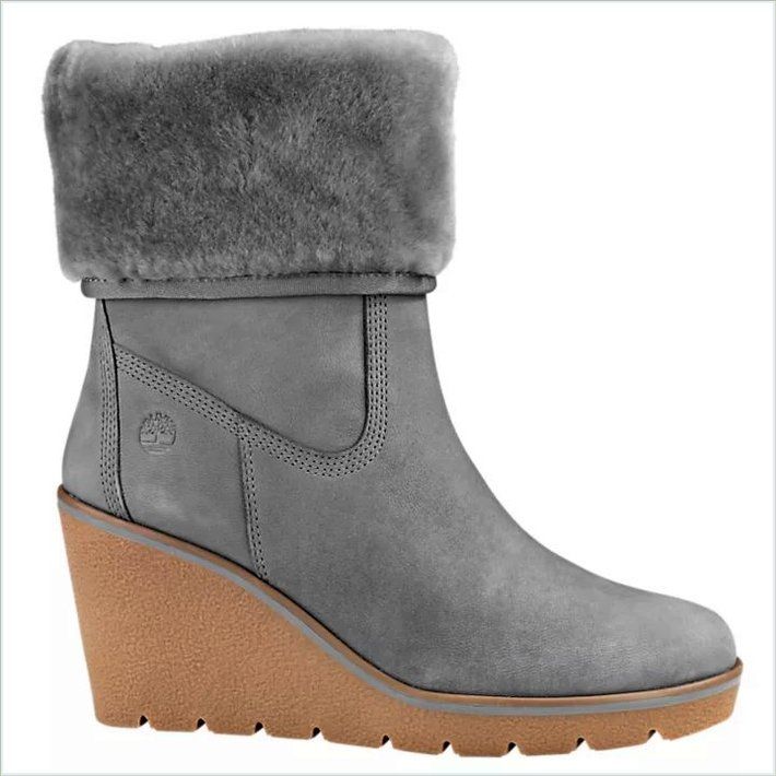  TIMBER Womens Paris Height Shearling Wedge Boots