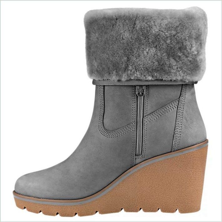  TIMBER Womens Paris Height Shearling Wedge Boots