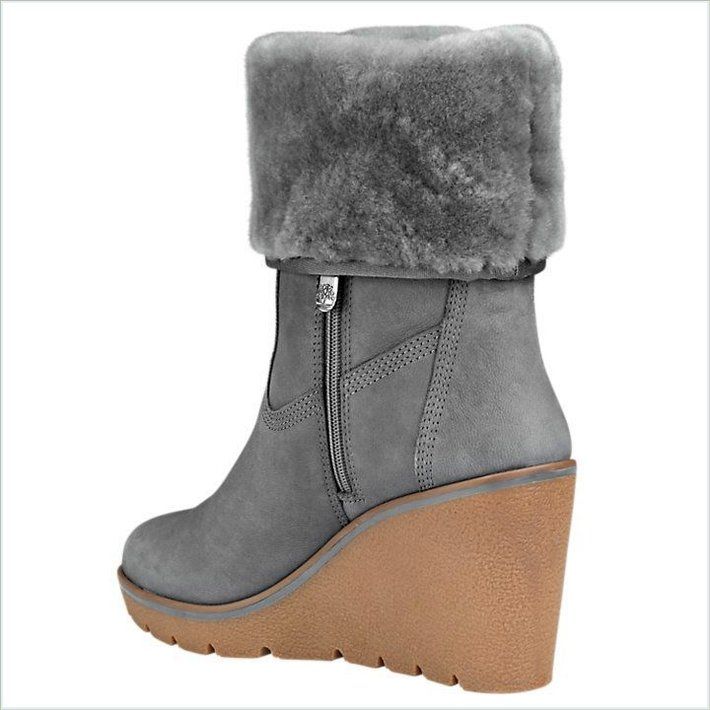  TIMBER Womens Paris Height Shearling Wedge Boots