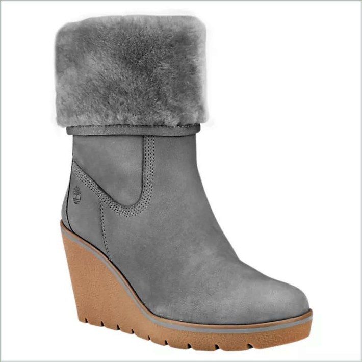  TIMBER Womens Paris Height Shearling Wedge Boots