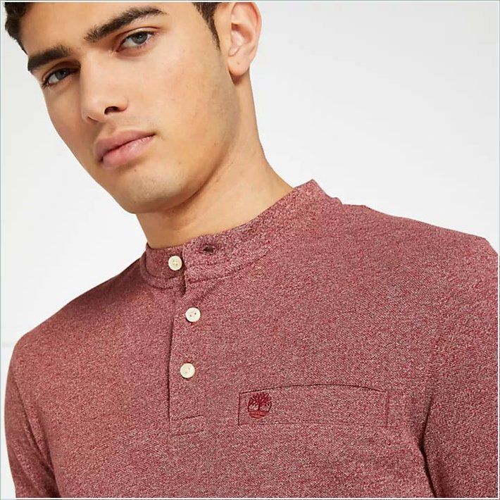  TIMBER Mens Slim Fit Essential Henley Shirt