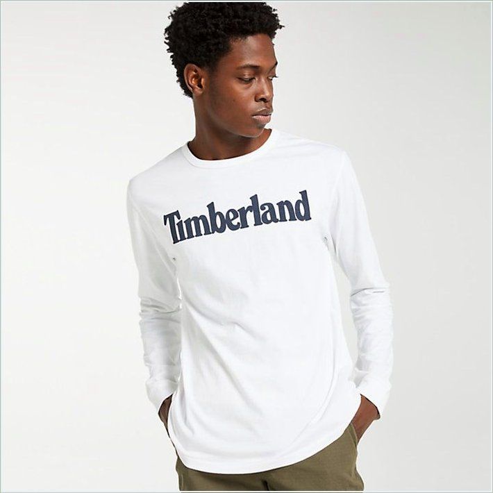  TIMBER Mens Long Sleeve Linear Logo Ringer T-Shirt