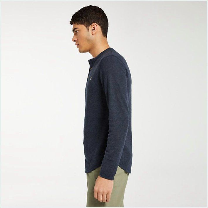  TIMBER Mens Slim Fit Heathered Henley Shirt