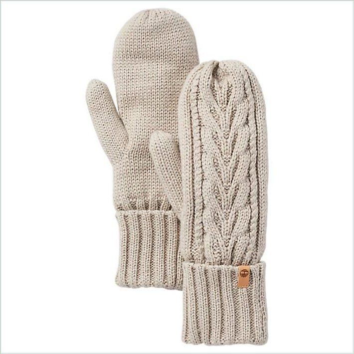  TIMBER Womens Fleece-Lined Cable-Knit Mittens