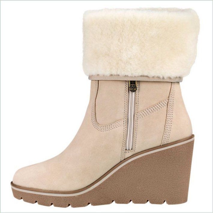  TIMBER Womens Paris Height Shearling Wedge Boots