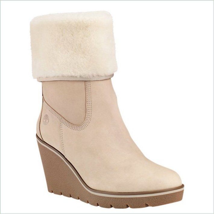  TIMBER Womens Paris Height Shearling Wedge Boots