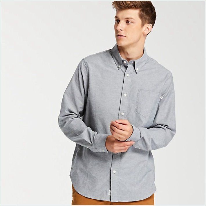  TIMBER Mens Long Sleeve Stretch Oxford Shirt