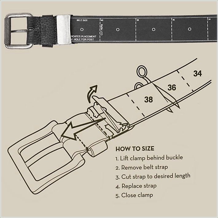  TIMBER Mens Cut-To-Fit Leather Belt