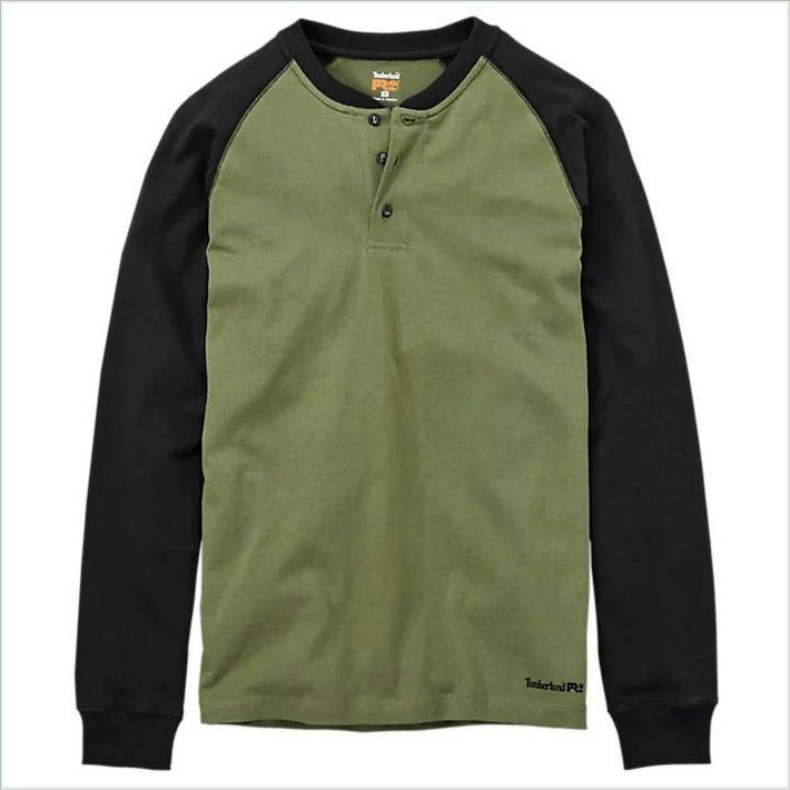  TIMBER PRO Mens Cotton Core Long Sleeve Henley Shirt