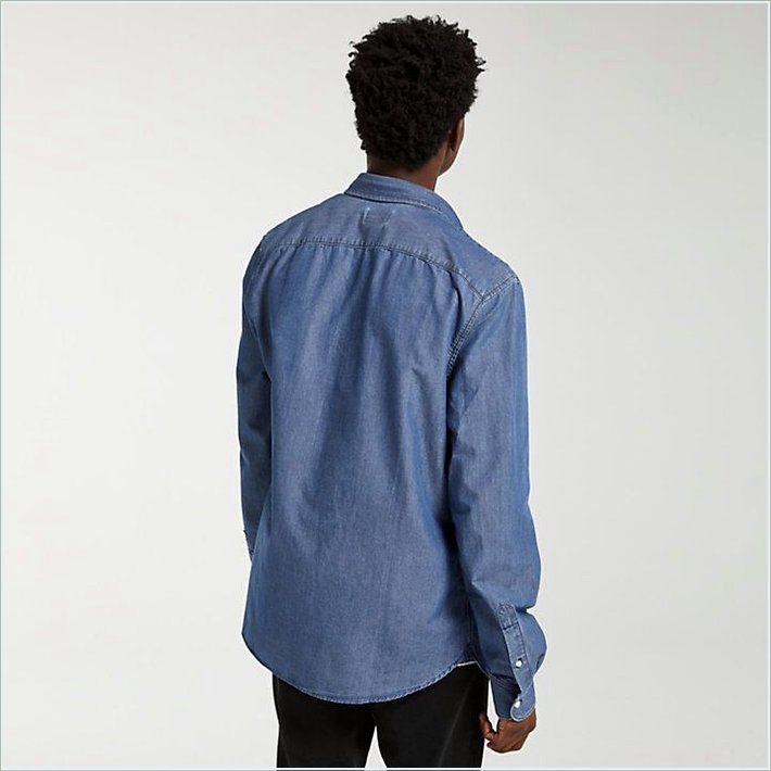  TIMBER Mens Slim Fit Essential Chambray Shirt