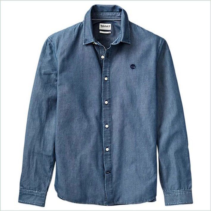  TIMBER Mens Slim Fit Essential Chambray Shirt