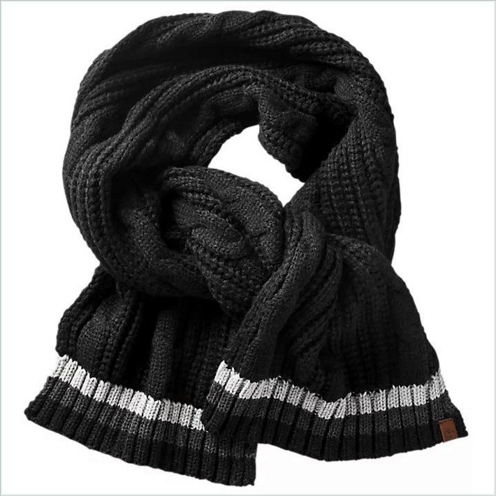  TIMBER Cable Knit Striped Winter Scarf