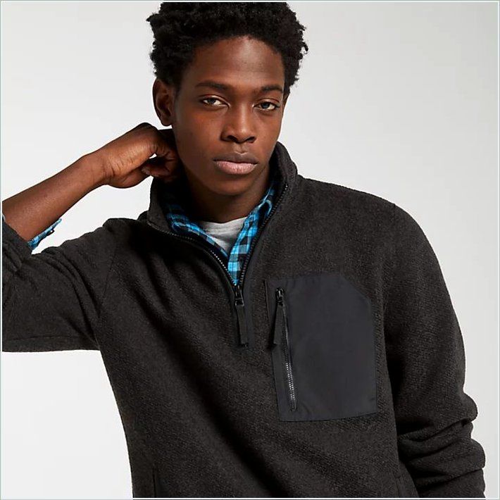  TIMBER Mens Mt. Cardigan Quarter-Zip Fleece Sweater