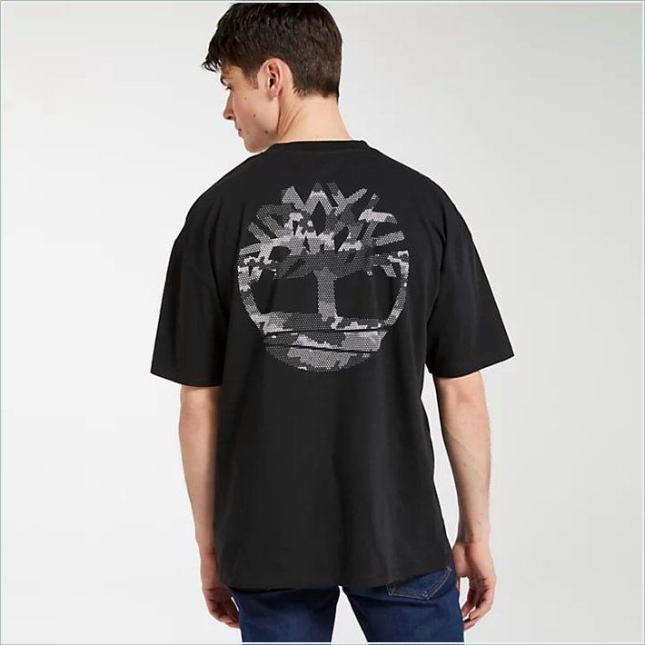  TIMBER Mens Back Camo Tree Graphic T-Shirt