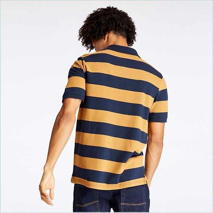  TIMBER Mens Millers River Striped Rugby Shirt