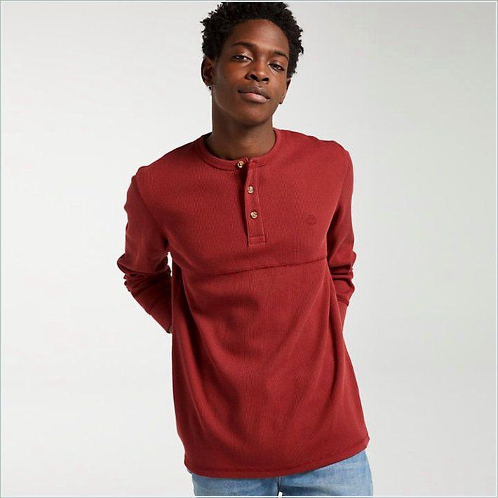  TIMBER Mens Wharf River Waffle Henley Shirt