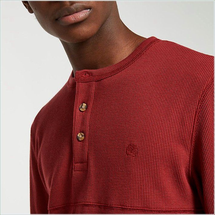  TIMBER Mens Wharf River Waffle Henley Shirt