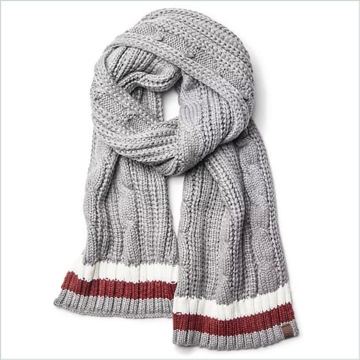  TIMBER Cable Knit Striped Winter Scarf