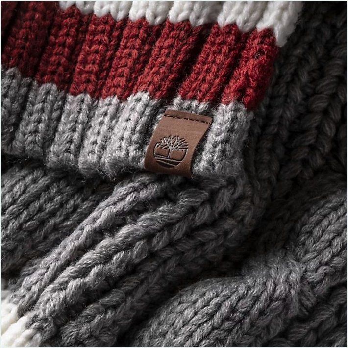  TIMBER Cable Knit Striped Winter Scarf