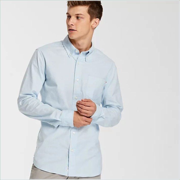  TIMBER Mens Long Sleeve Stretch Oxford Shirt