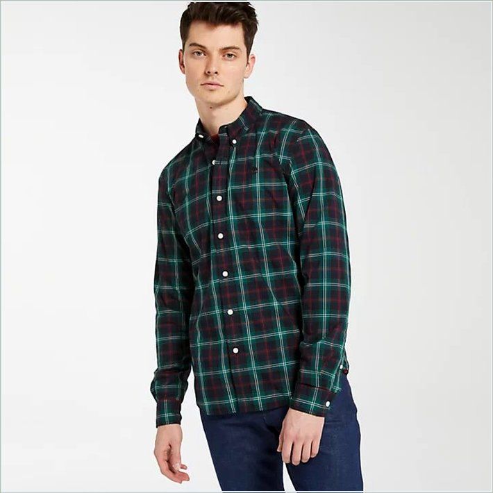  TIMBER Mens Slim Fit Tartan Shirt