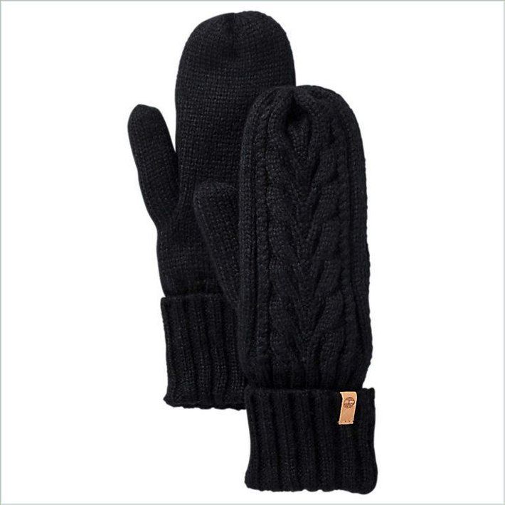  TIMBER Womens Fleece-Lined Cable-Knit Mittens