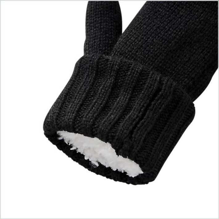  TIMBER Womens Fleece-Lined Cable-Knit Mittens